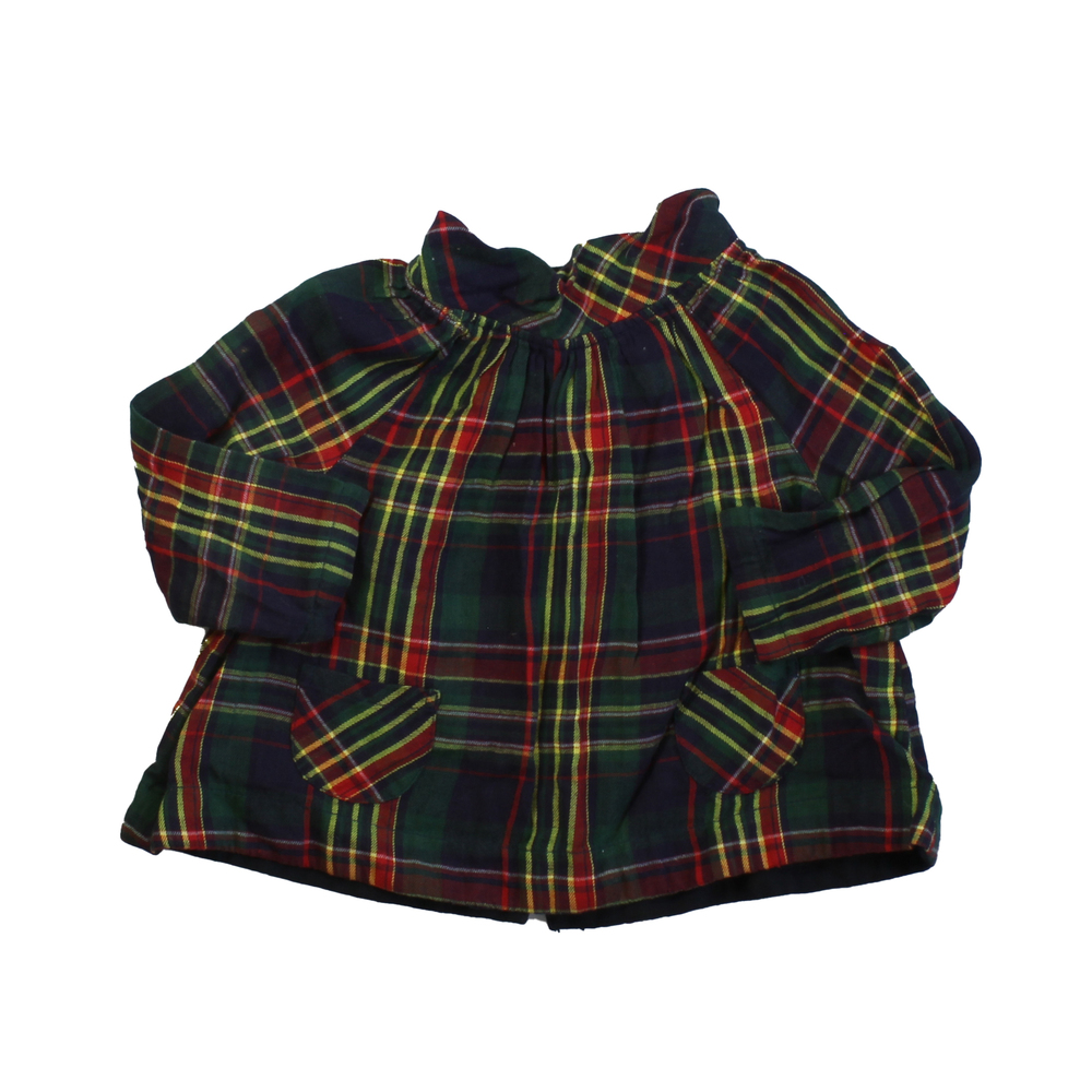 Pearls & Popcorn Girls Plaid Blouse size: 12 Months